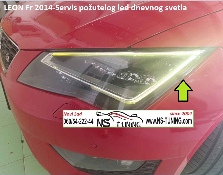 seat leon ibiza fr 2014 2015 2013 led far zuto dnevno led svetlo servis farova novi sad ns tuning